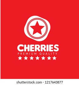 cherries premium quality emblem, label, badge. premium quality package label. vintage stamp. designed for cherries product