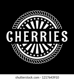 cherries premium quality emblem, label, badge. premium quality package label. vintage stamp. designed for cherries product