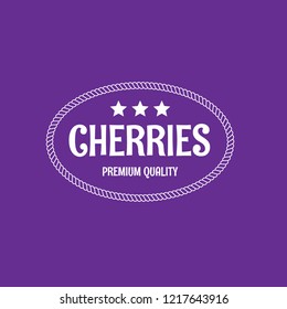 cherries premium quality emblem, label, badge. premium quality package label. vintage stamp. designed for cherries product