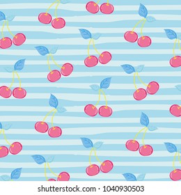 Cherries punchy pastel background