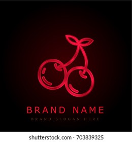 Cherries red chromium metallic logo