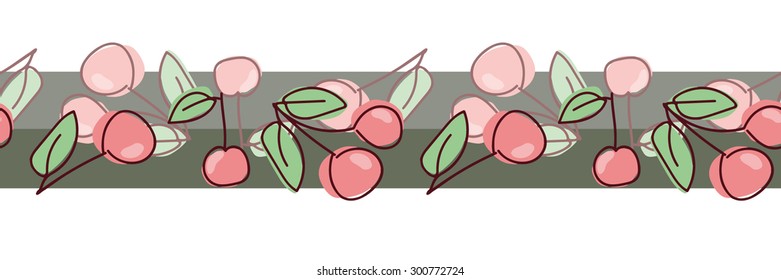 Cherries seamless banner, eps 8 