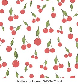 Cherries seamless fabric design pattern