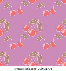 Cherries seamless pattern
