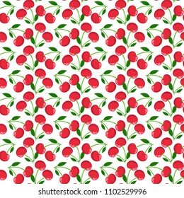 Cherries Seamless Pattern - Cherries on white background