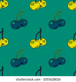 Cherries seamless pattern. Original design for print or digital media.