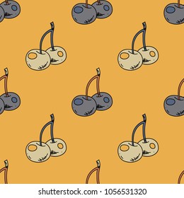 Cherries seamless pattern. Original design for print or digital media.