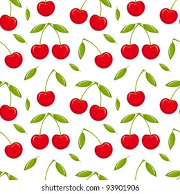 Cherries - seamless vector pattern