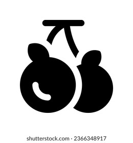 cherries solid icon. vector icon for your website, mobile, presentation, and logo design.