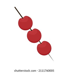 cerezas con icono de palo plano