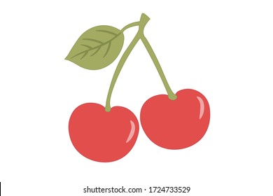 Cherries vector. Fresh fruit, natural berry