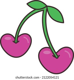 cherries Vector illustration on a transparent background.Premium quality symmbols.Vector line flat icon for concept and graphic design.
