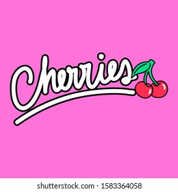CHERRIES VECTOR, SLOGAN PRINT TEXT