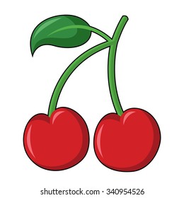 Cherries in White Background