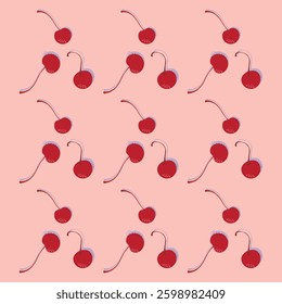 cherry abstract background fabric illustration berry bright fresh fruits