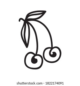 Cherry abstract sketch. Vector illustration