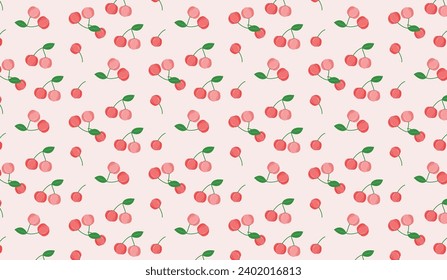 Cherry Acerola Design Vector Pattern Illustration