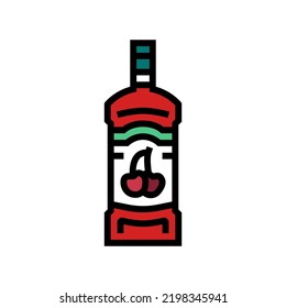vector del icono del color del alcohol cereza. señal de alcohol de cerezo. ilustración de símbolo aislado