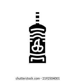 cherry alcohol glyph icon vector. cherry alcohol sign. isolated symbol illustration
