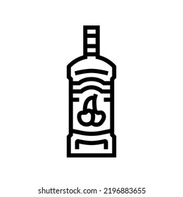 cherry alcohol line icon vector. cherry alcohol sign. isolated contour symbol black illustration