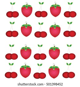 cherry apple and strawberry