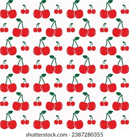 Cherry art illustration seamless pattern colorful trendy vector background