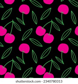 Papel de escritorio de fondo de cerezo, lindo vector. Patrón sin foco.
