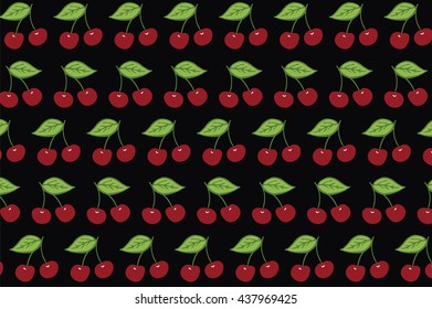 cherry berries graphic vector pattern
