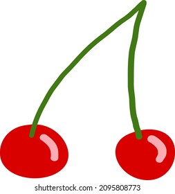 Kirschbeeren auf grünem Stein.
