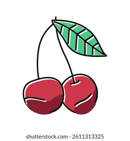 cherry berry color icon vector. cherry berry sign. isolated symbol illustration