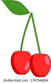 cherry berry fruit icon vector
