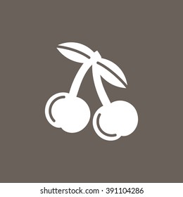  Cherry & Berry Icon on Dark Gray Color. Eps-10.
