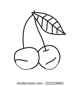 cherry berry line icon vector. cherry berry sign. isolated contour symbol black illustration