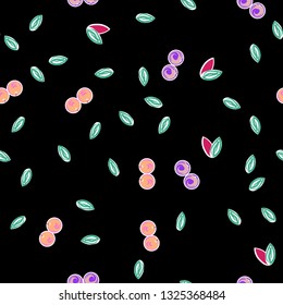 Cherry Berry Pattern. Berry background with cherry. Background with cherries.