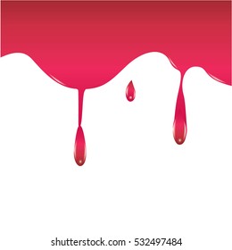cherry berry raspberry syrup drips splash isolated creative modern art illustration white background vector design element