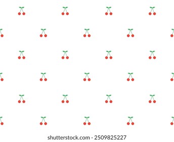 Cherry berry seamless pattern design. Print, template. Vector illustration. 