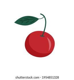 Cherry berry vector icon. Cherries illustration on isolated white background. Sweet cherry healthy food.
