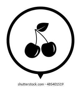 Cherry - black vector icon ; map pointer