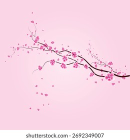 El color rosa de la flor del cerezo