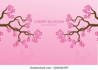 Cherry blossom background design. Free vector beautiful cherry blossom background.