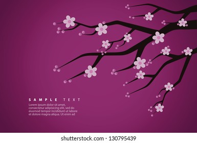 Cherry Blossom Background. EPS 8 vector, grouped for easy editing. No open shapes or paths.