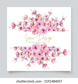 cherry blossom background and frame design