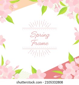 Cherry blossom background frame illustration (vector)