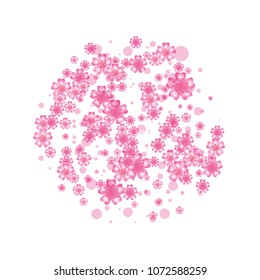 Cherry blossom background isolated on white