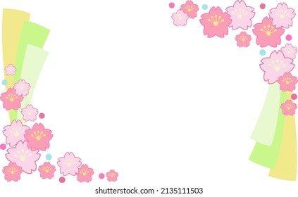 Cherry blossom background Japanese style frame