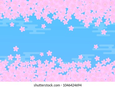 Cherry blossom background. Japanese traditional pattern.