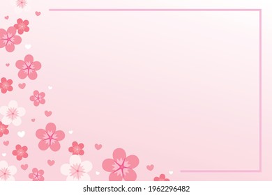 Cherry Blossom Background, Mother's Day Background, Pink Flower Banner, Valentine's Day Background, Pink Petals, Flower Petals, Falling Petals, Floral Background, Flower Poster Vector Illustration