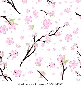 Cherry blossom background (Seamless flowers pattern)