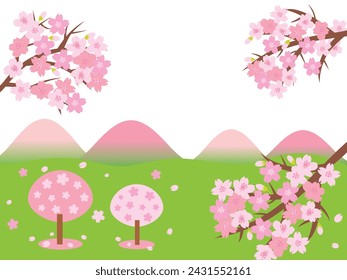 Cherry blossom background vector illustration. Japanese cherry blossom background