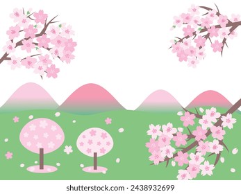 Cherry blossom background vector illustration. Japanese cherry blossom background